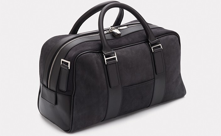 Aston Martin Black Leather Holdall - Large