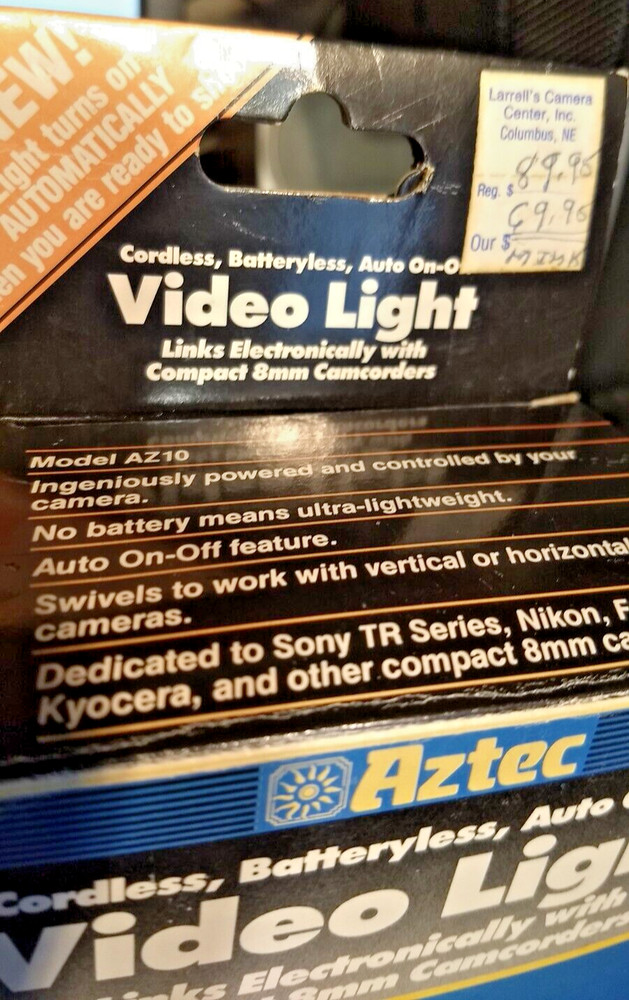 AZTEC VIDEO Camcorder Light + Self Standing Frame Vintage - TESTED Model AZ10