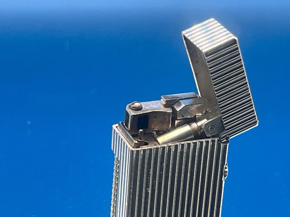 1982 Dunhill Rollagas Silver Filled Line Pattern ,Butane Lighter