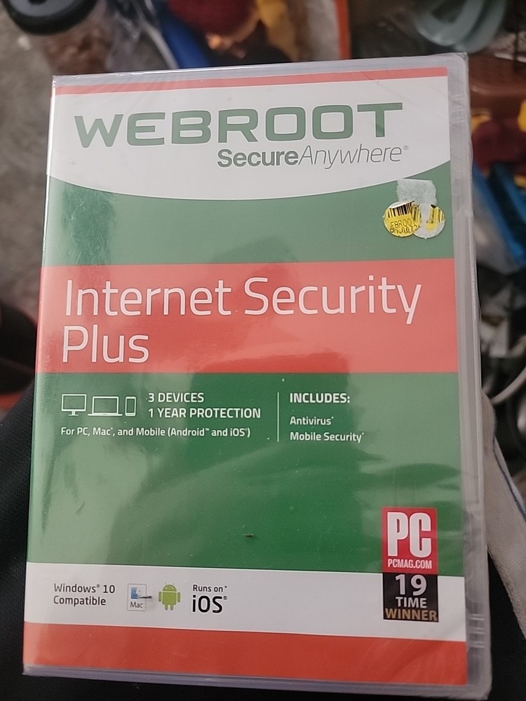 WEBROOT Secure Anywhere Internet Security Plus 3 Devices Antivirus Mobile PC Mac