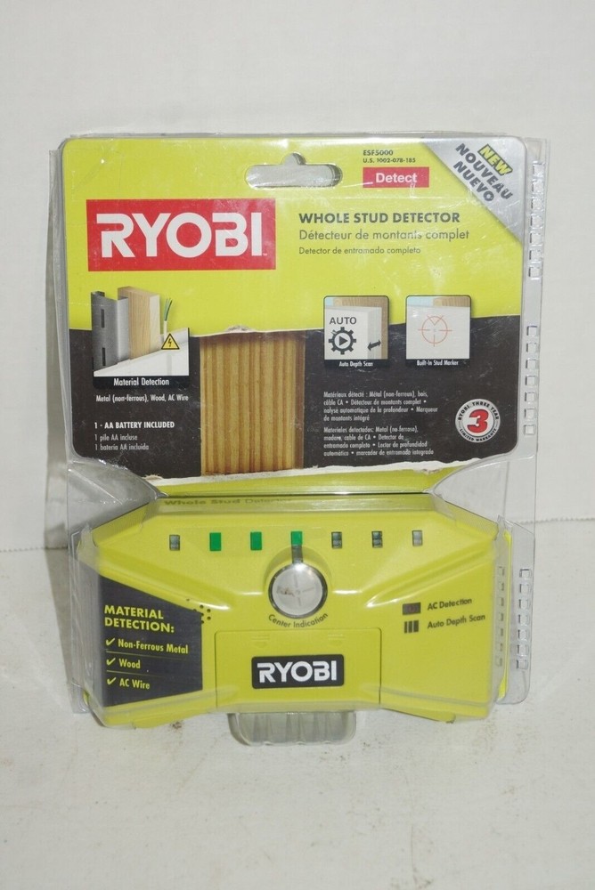 Ryobi ESF5000 Whole Stud Finder Detector with LED AC Detection