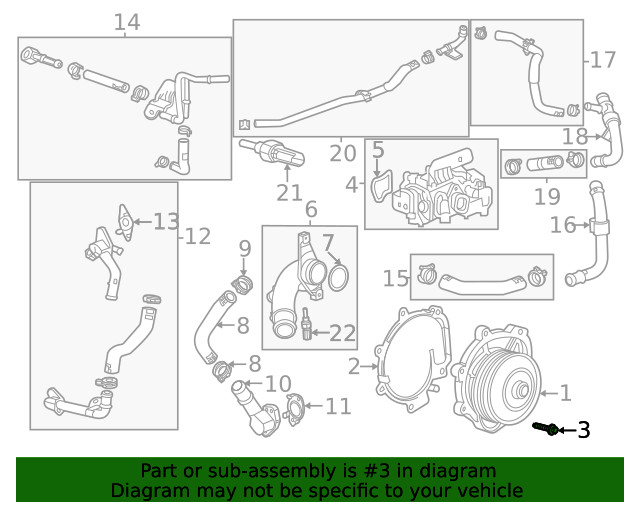 Genuine GM Water Pump Bolt 11548003