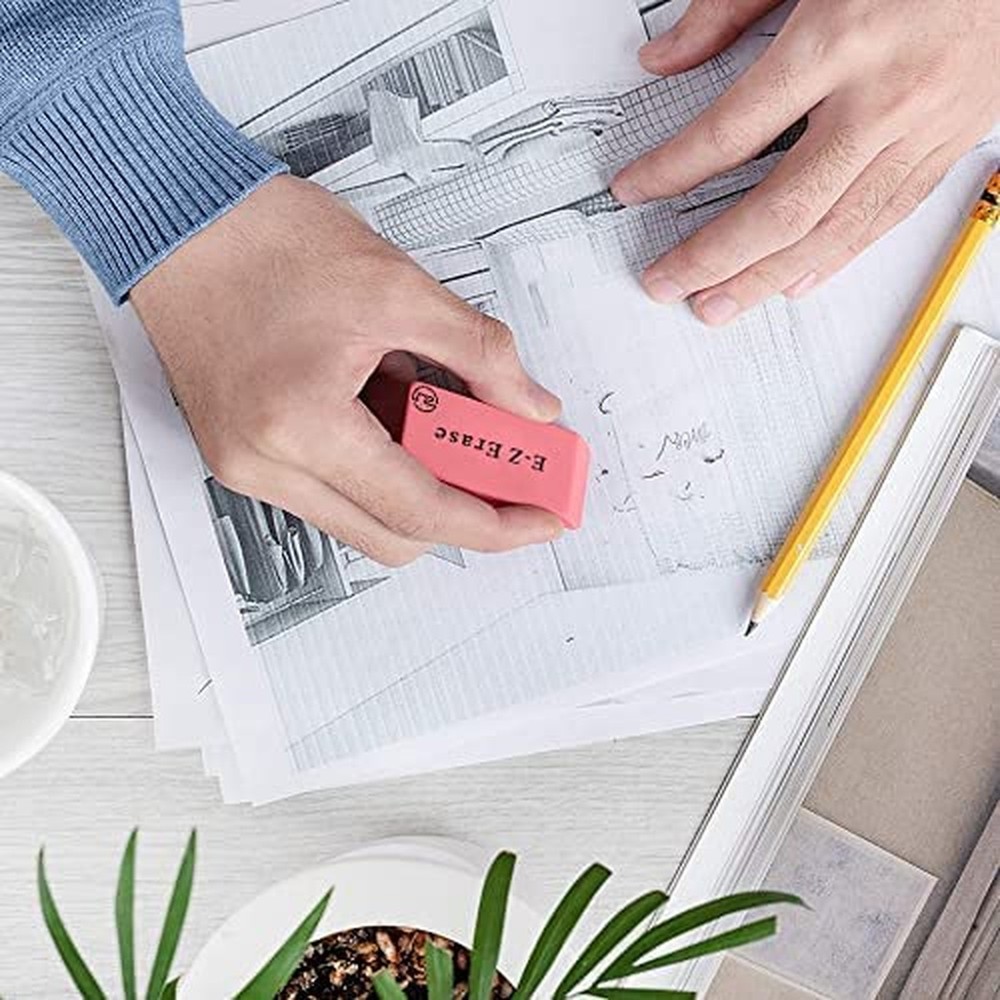 Pink Erasers, 120 Count Rectangular Eraser Bulk Pack, Latex Free Pink Pearl E...