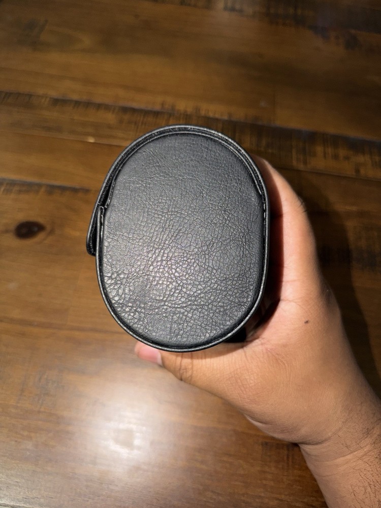 Genuine Leather Single Watch Travel Case Roll – Black – Soft Interior