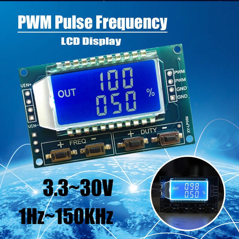 Signal Generator PWM Pulse Frequency Duty Cycle Adjustable Module LCD Display