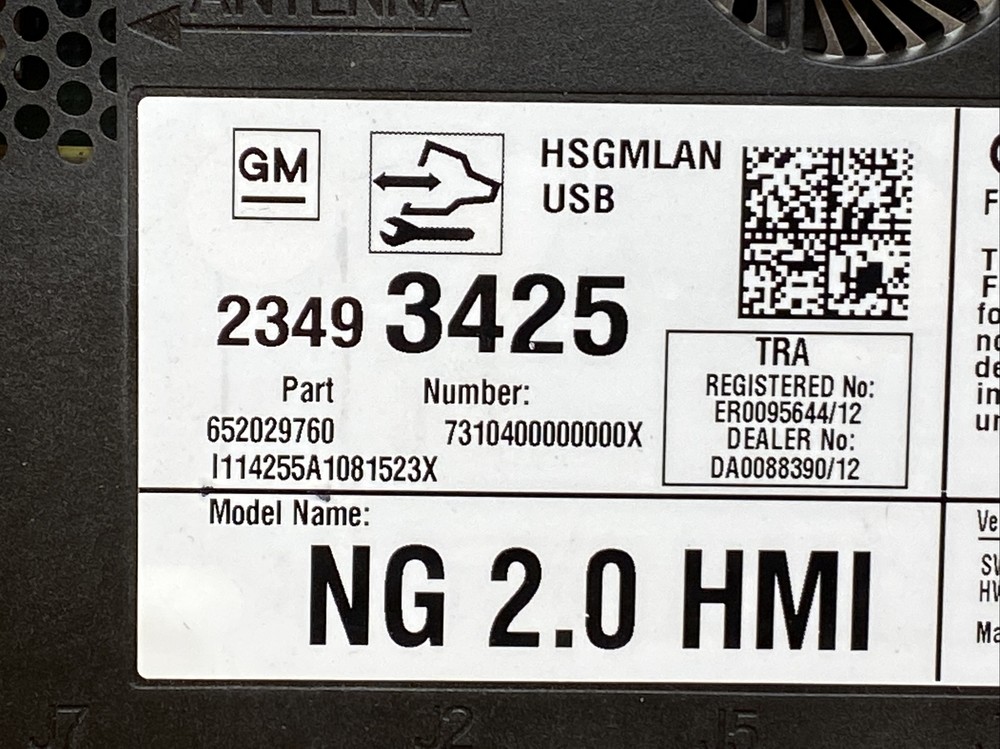 2015-2016 GM HMI Human Machine Interface Control Module 23493425