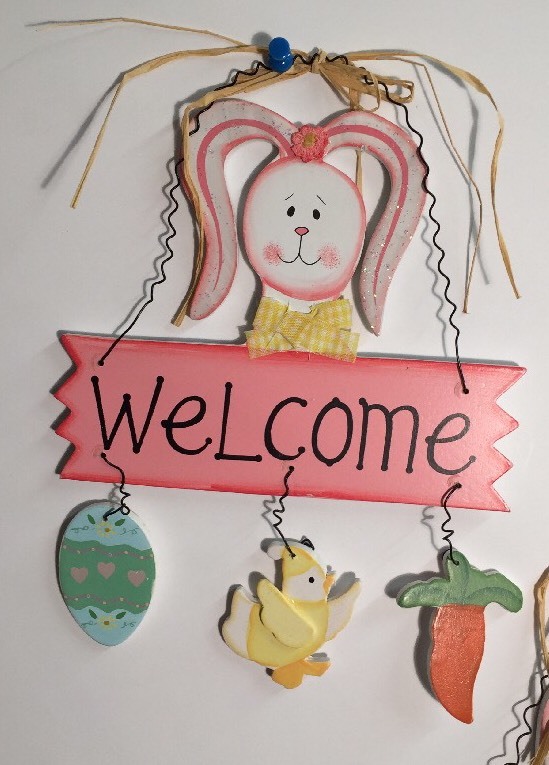 3-wood Easter/welcome/welcome Spring Plaque