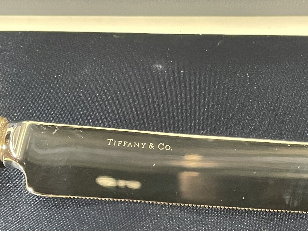 Tiffany & Co. Botanical-Lotus Pattern Sterling Silver Wedding Cake Serving Set