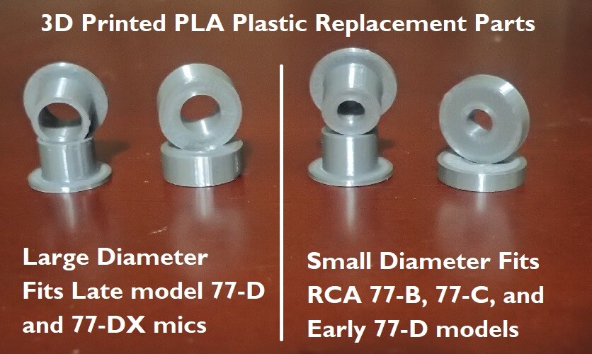 RCA 77DX Late 77D Reproduction Set Large diameter Fork Bushings & Thrust Washers