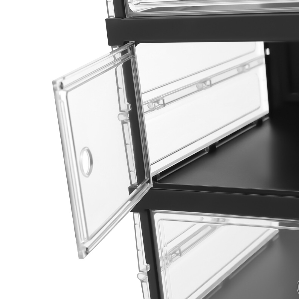 6 Tiers Shoe Storage Box Black Stackable Shoe Container Sneaker Organizer