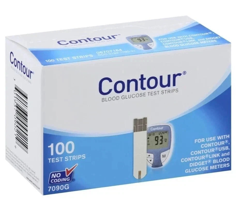 Contour Blue Blood Glucose 100 Test Strips Easy to Use & Accurate