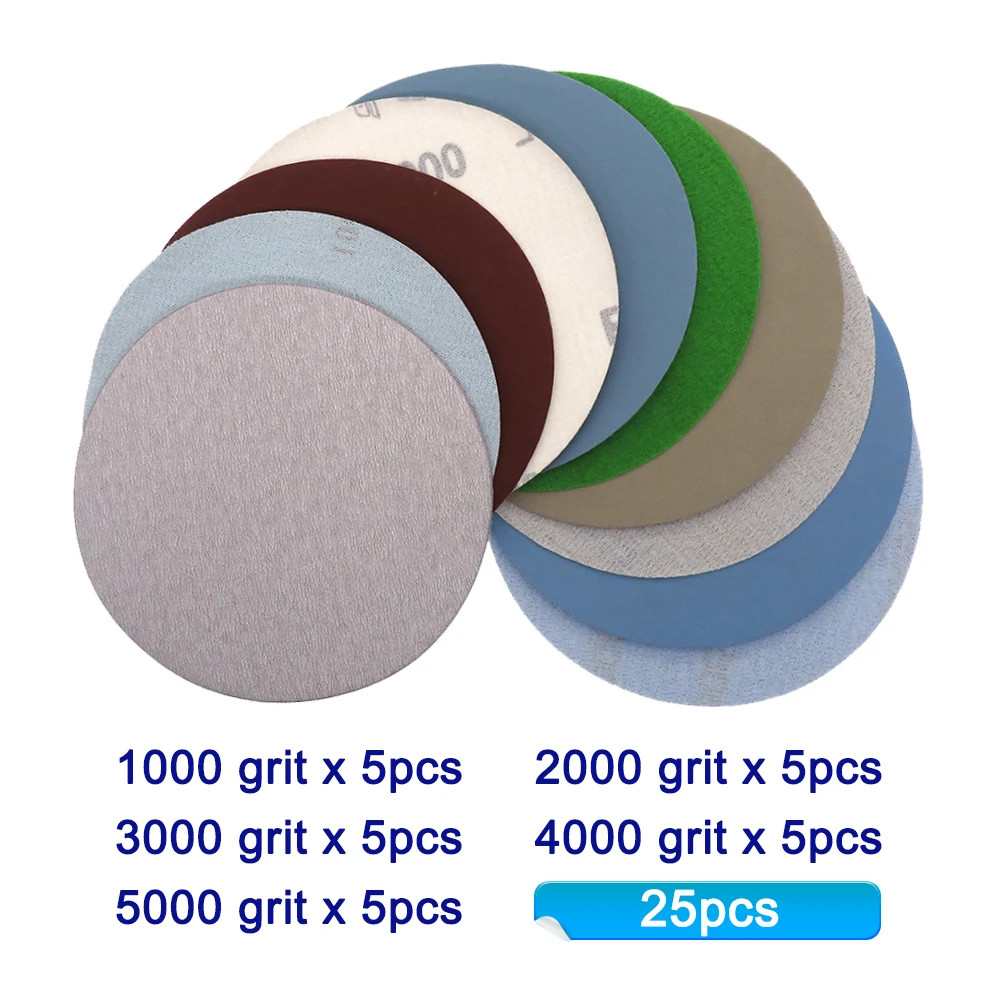 25PCS 75mm /3'' Inch Sanding Discs Hook Loop Sandpaper Grit 1000 /2000 /3000/ 40