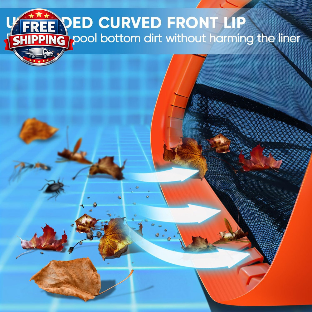 17.5" Pool Skimmer Net with Durable Aluminum Frame & Double-Layer Netting