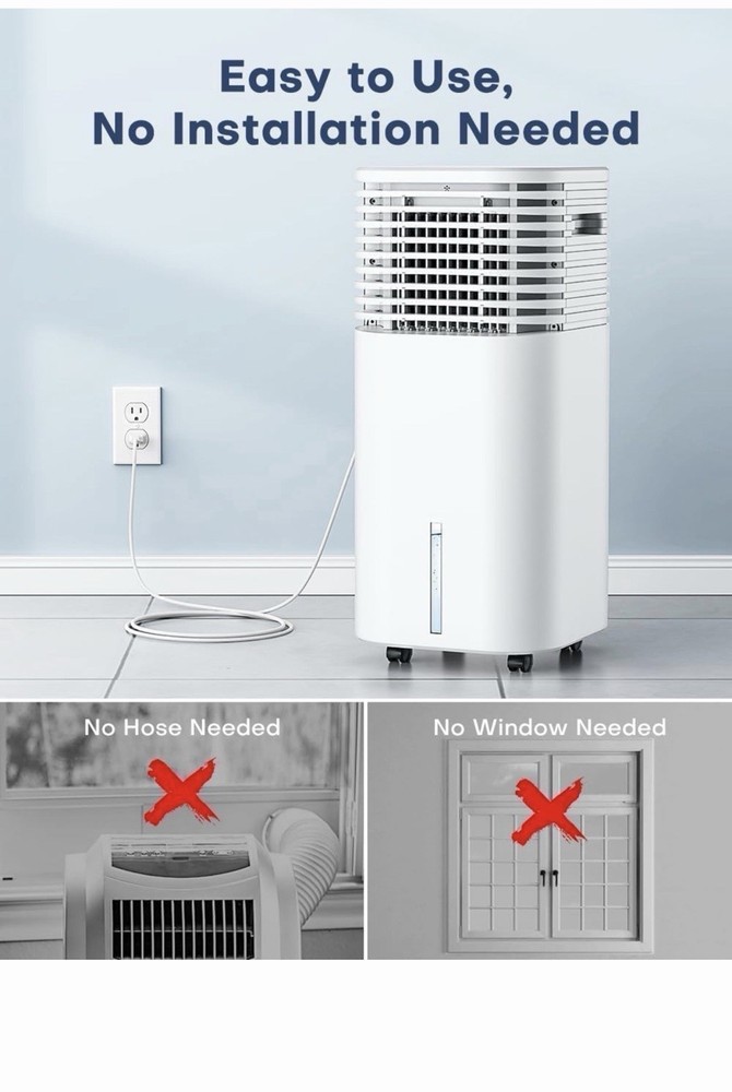 Portable Ventless Air Conditioner, Water Cooling, Remote, Timer, 1620 CFM, 300 …