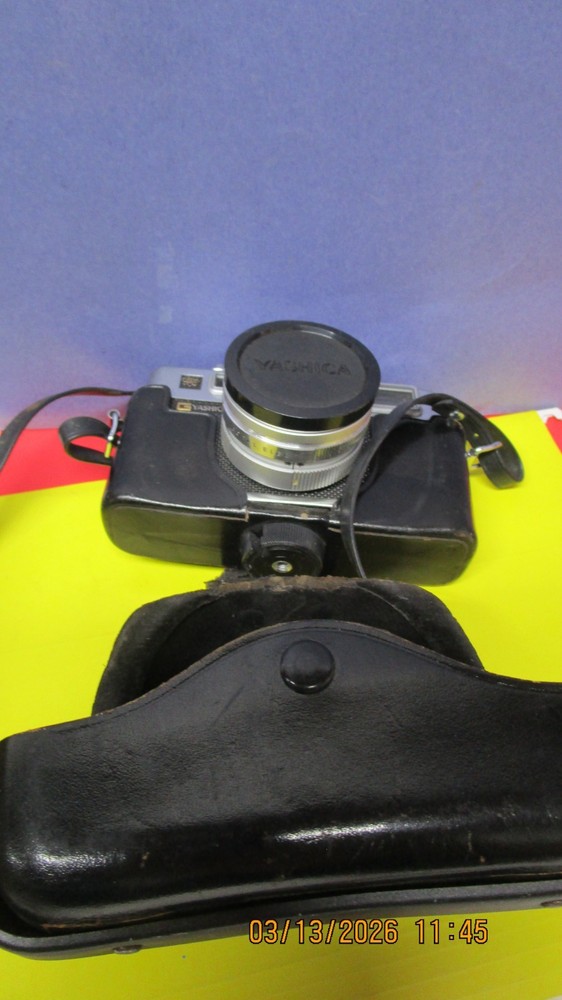 ashika Electra 35 camera 45 mm lens leather case