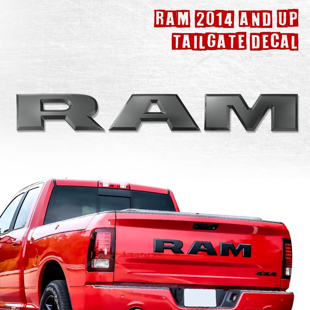 For RAM 2014 & up Black 3D Tailgate Letters Decal Inserts