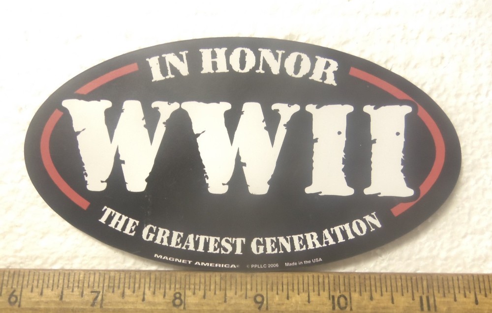 In Honor WW II - Oval Shaped Magnet