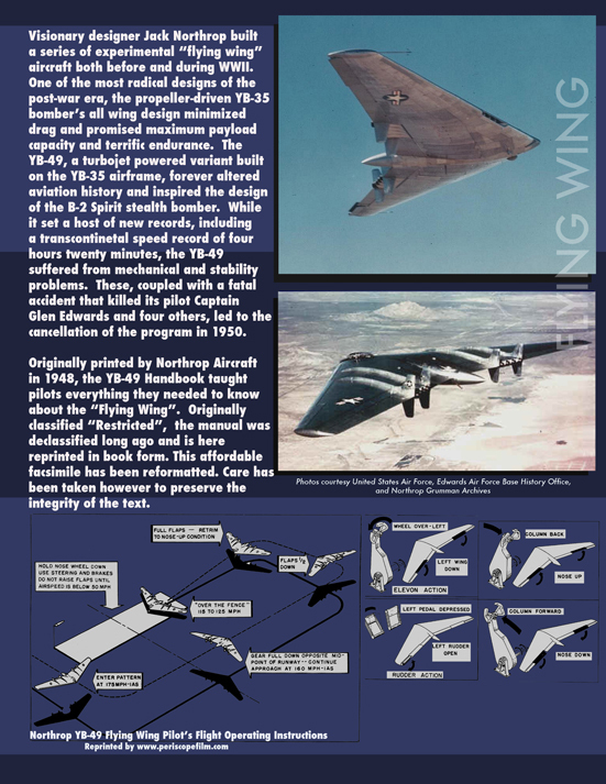 Northrop YB-49 FLYING WING Pilot Manual Airplane BOOK !