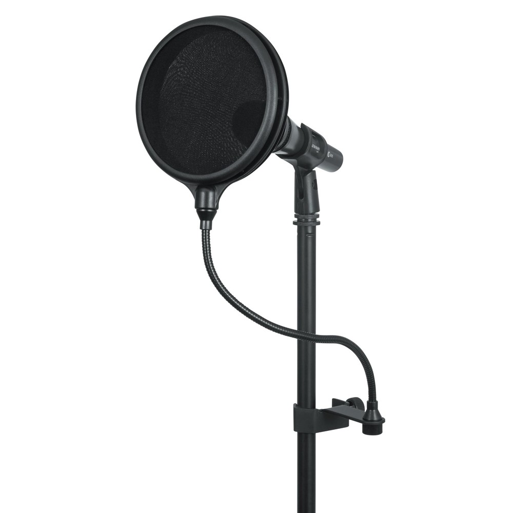 Gator Frameworks Split Level Double Layered Pop Filter with Attachment Black