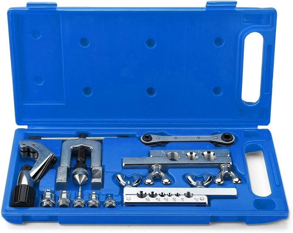 Professional Flaring Tool Kit with Self-Centering Yoke for Precise Adjustments