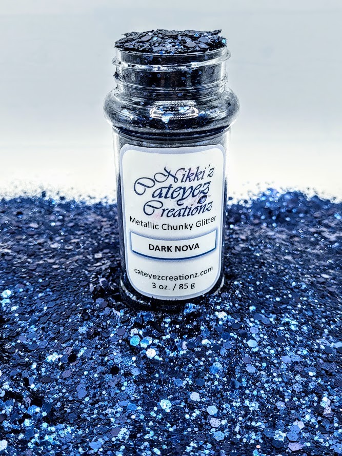 Metallic Chunky Dark Blue Glitter - Dark Nova 3 oz.