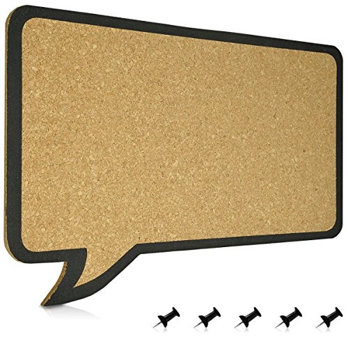 Cork Board Bulletin Board - Rectangular Speech Bubble Design 11 x 17 in,
