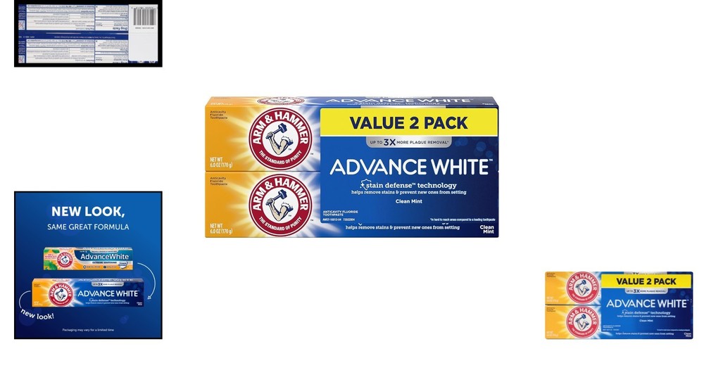 Fresh Mint Advance White Toothpaste – Powerful Whitening & Plaque Control, 6 oz