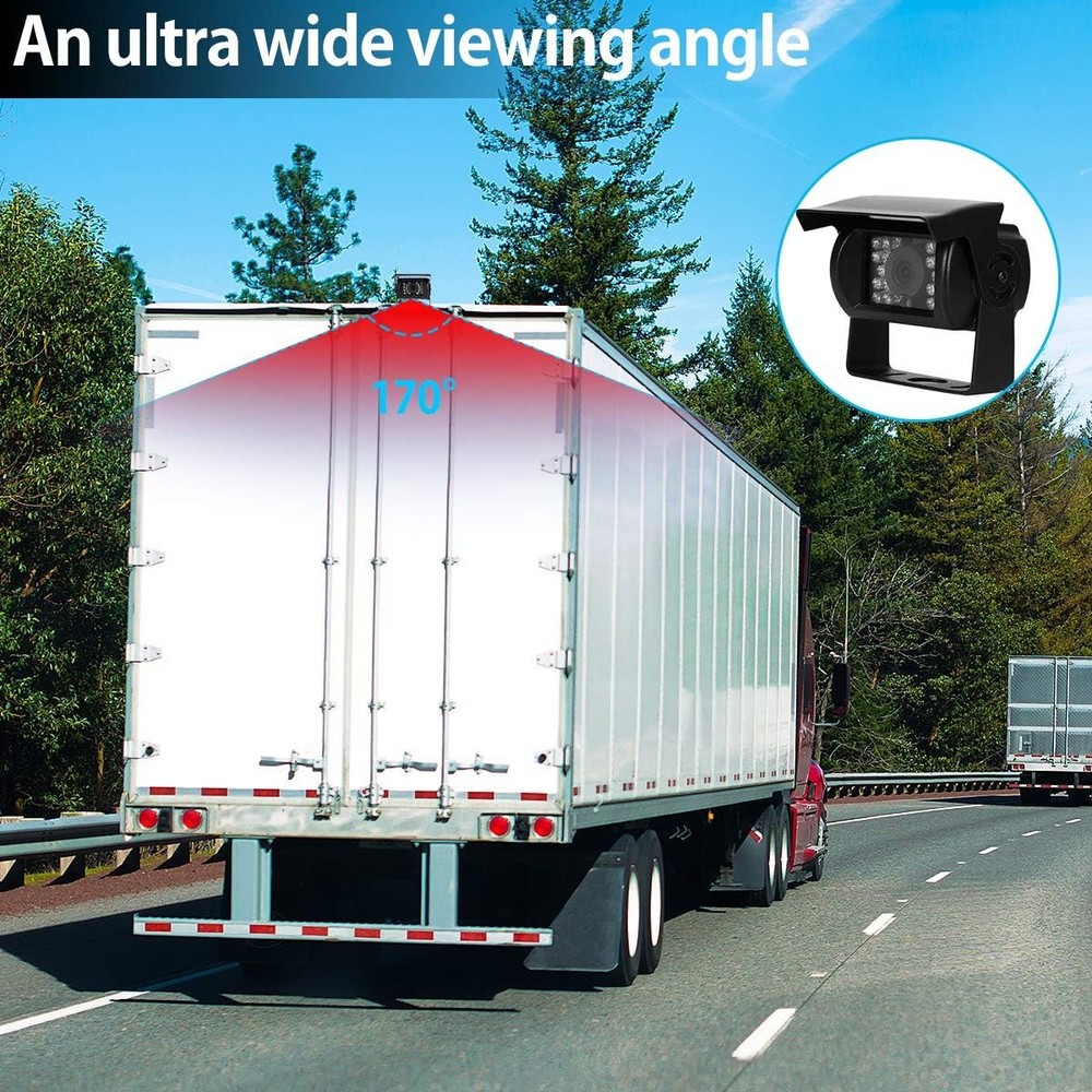 Backup Camera System 7 Inch LCD with 170 Degree Wide Angle