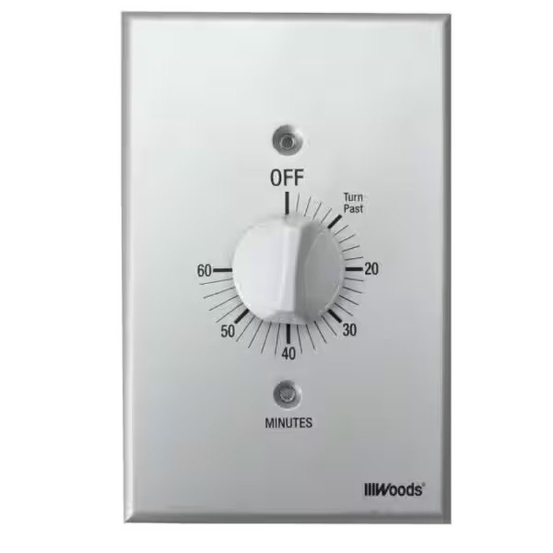 20-Amp 60-Minute In-Wall Spring Wound Countdown Timer Switch, Gray
