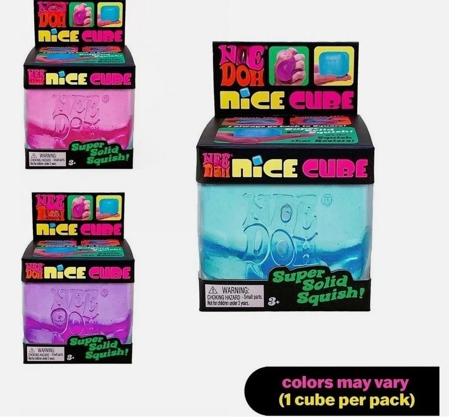 Super Solid Squishy Cube Stress Toy Blue Purple Pink Soft Squeeze Fidget