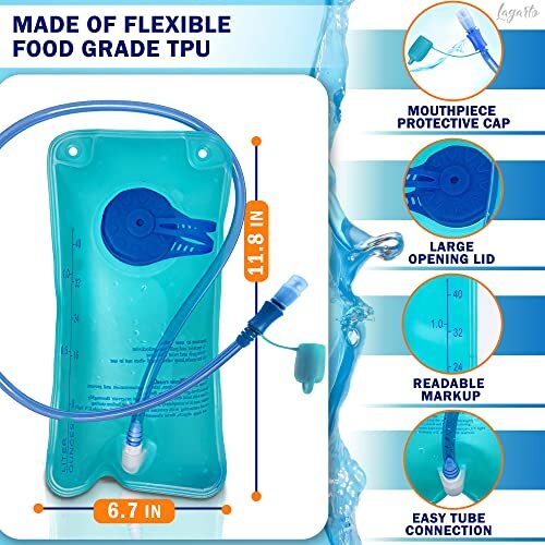 1L Hydration Bladder Backpack for Hiking Reusable Camping Water Container
