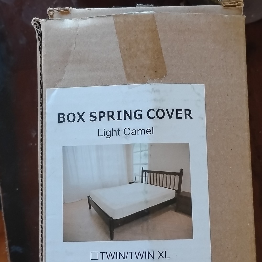 Box Spring Cover Light Camel Queen