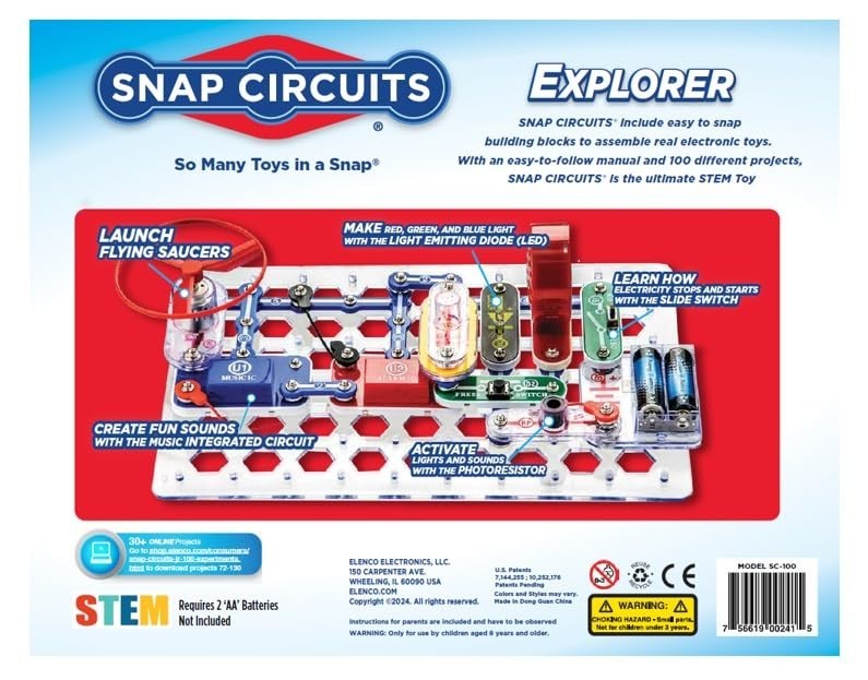 Electronics Exploration Kit for Kids - 100+ Projects, STEM Learning Toy, 28 Part