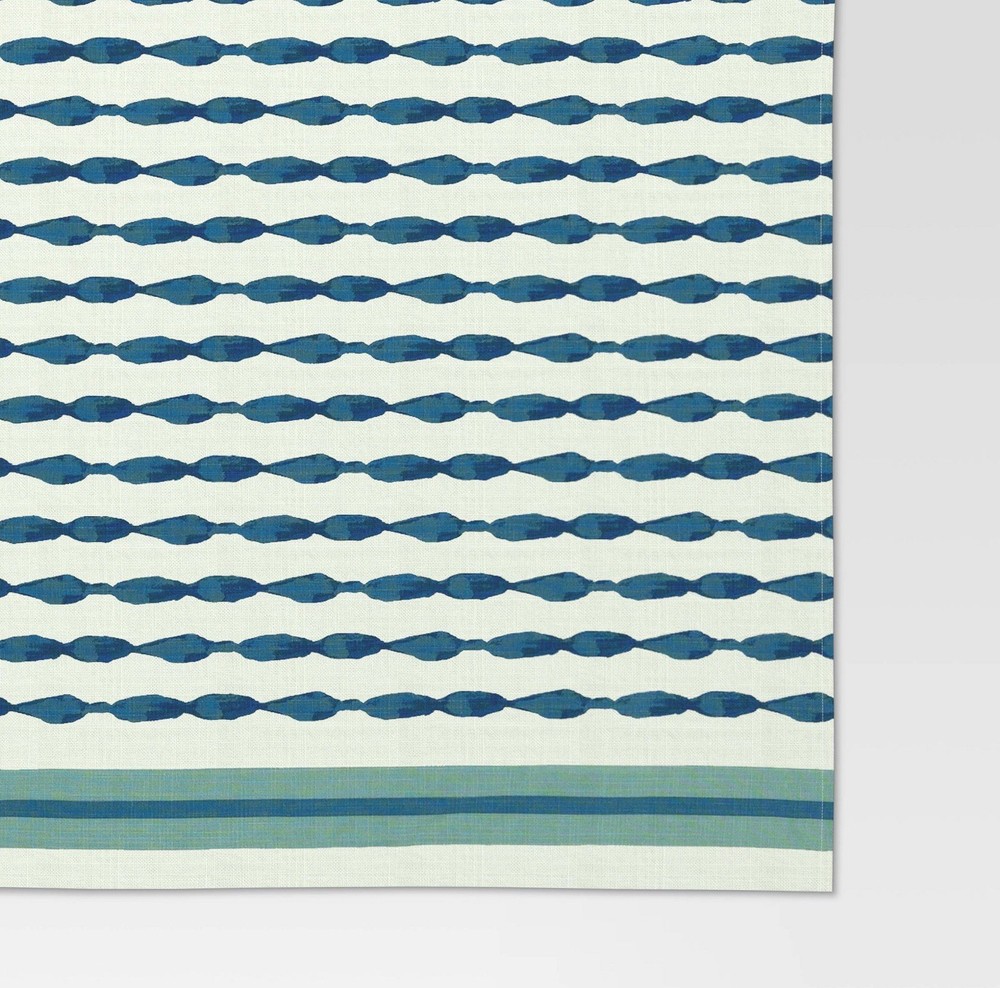 🥥 Threshold Rectangular Coastal Tablecloth Blue Striped 60” x 104”🆕