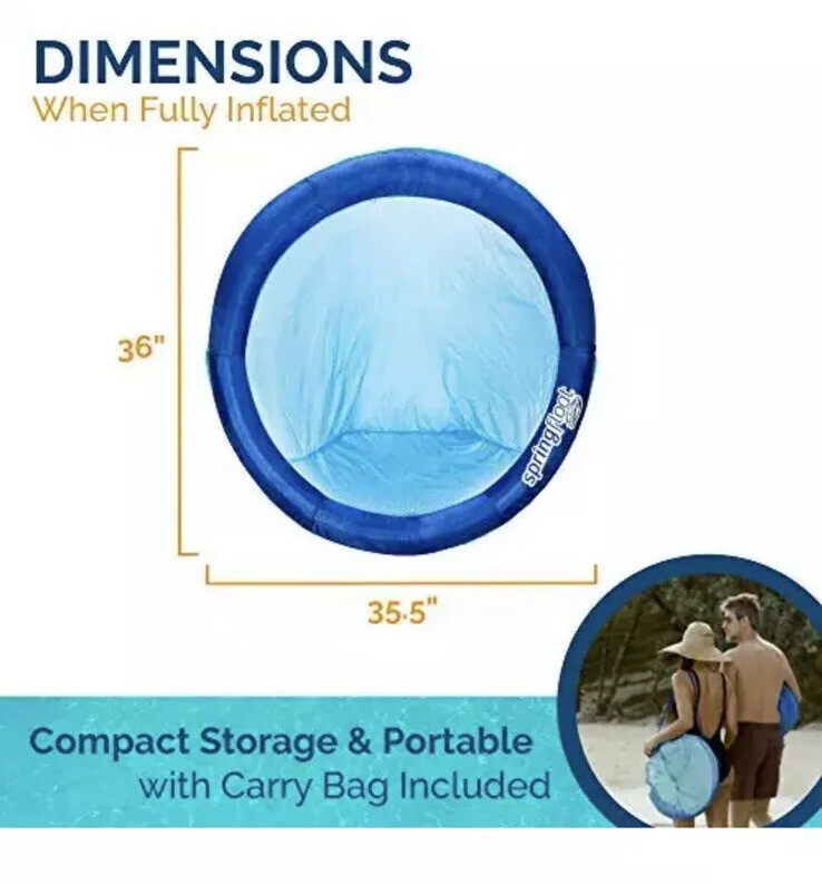 NWT Swimways Spring Float Chair Papasan, Aqua