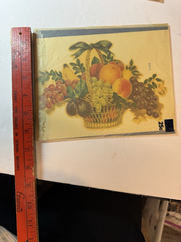 Vtg Myercord Decals Fruit basket