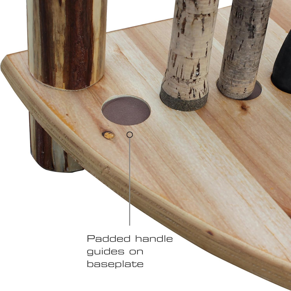 Corner Log 12 Fishing Rod Rack, Rustic