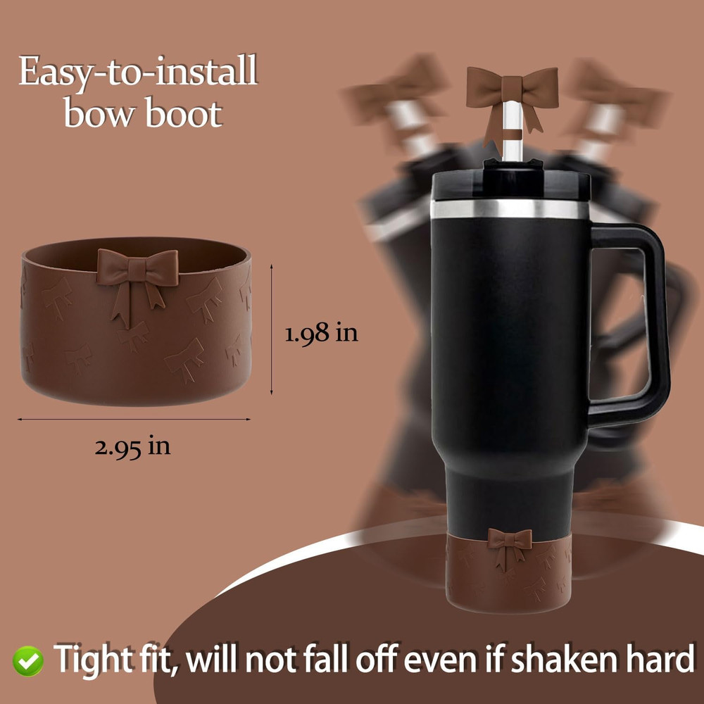 Bow Silicone Protective Stanley Boot for 20/30/40Oz, 2 Pack Stanley Cup Accessor