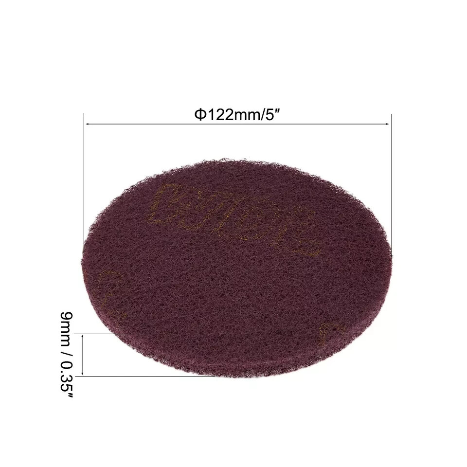 8pcs 5" Scrubber Scouring Pads Drill Scuffing Disc Hoop and Loop Surface