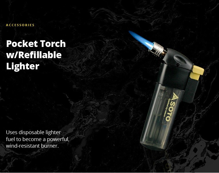 SOTO POCKET TORCH WITH REFILLABLE LIGHTER INSERT
