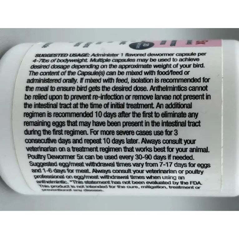 Poultry Wormer 5X 20 Capsules