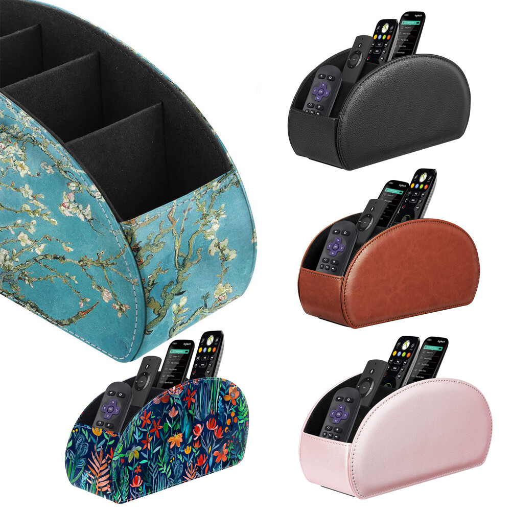 (5 Compartments) TV Remote Control Holder Caddy Desktop Makeup Brush Organizer