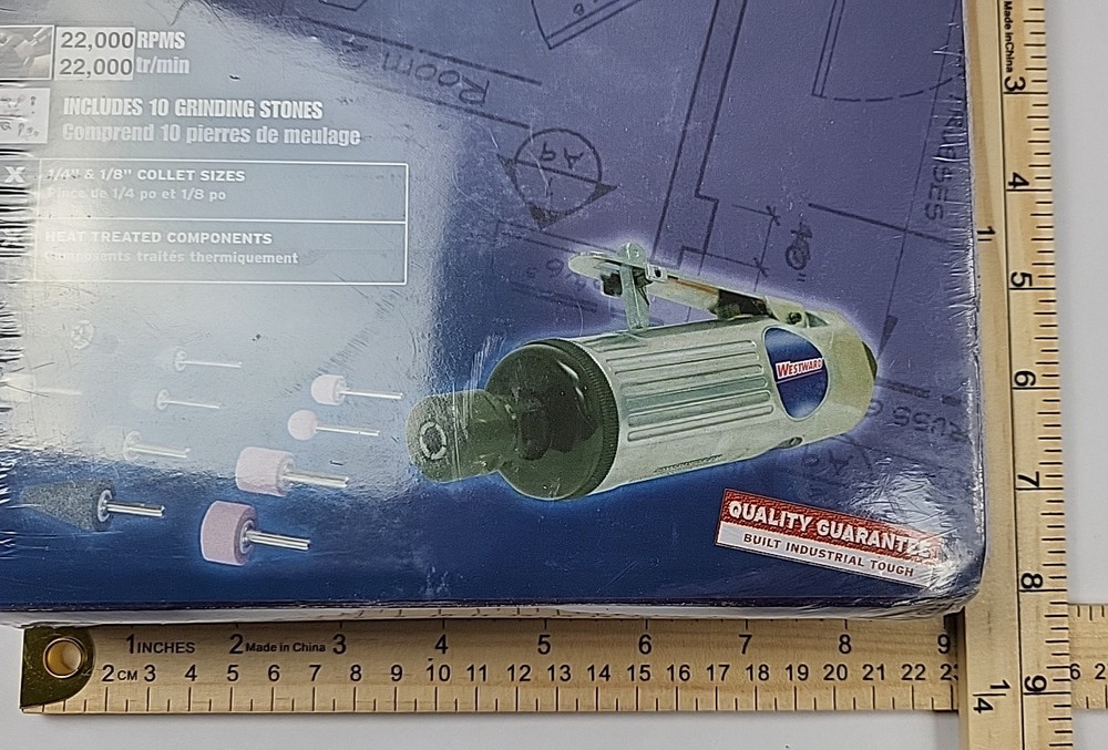 Die Grinder Kit Straight Compressed Air Accessory Tool New Unopened Westward