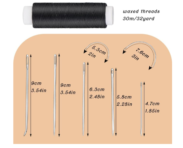 Ftyiwu Waxed Thread, Upholstery Needle and Thread 32 Yards with 7PCS Hand.......