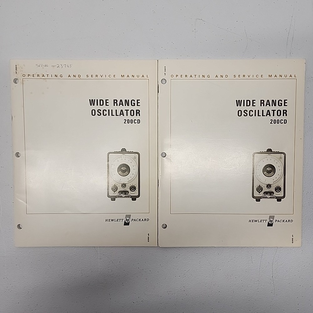 hp Wide Range Oscillator 200CD Operating And Service Manual