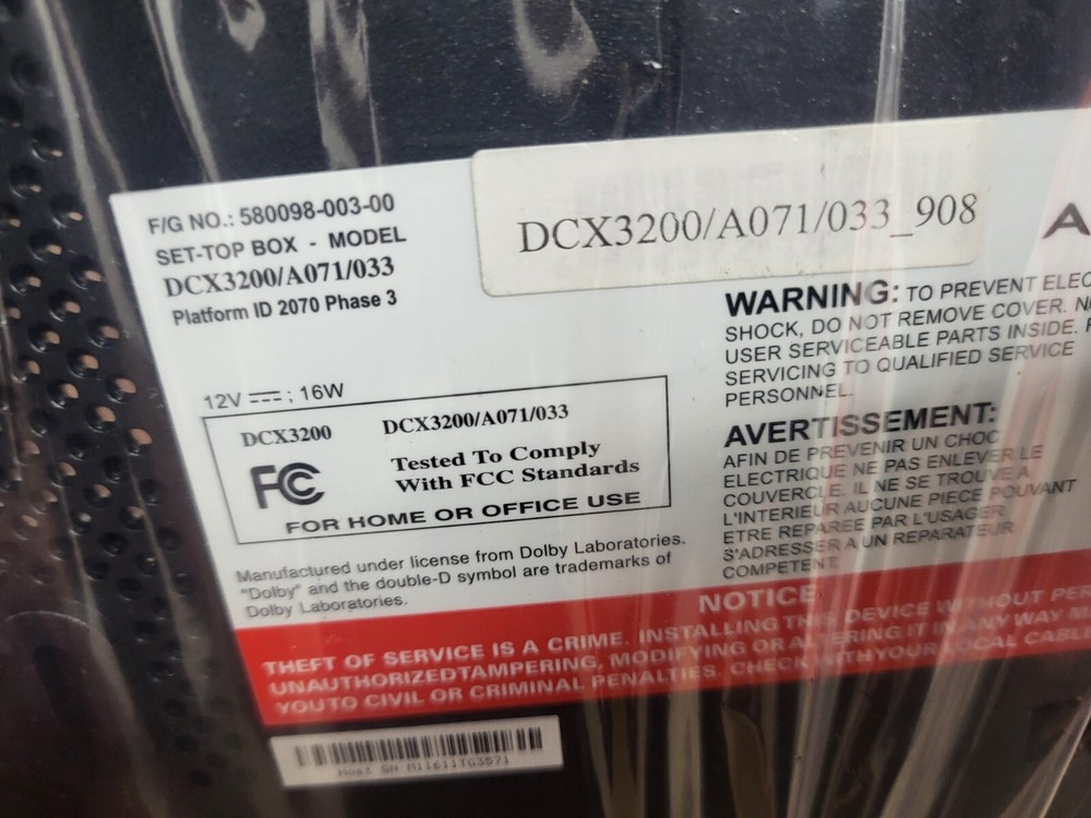 Arris DCX3200 Set Top Box New