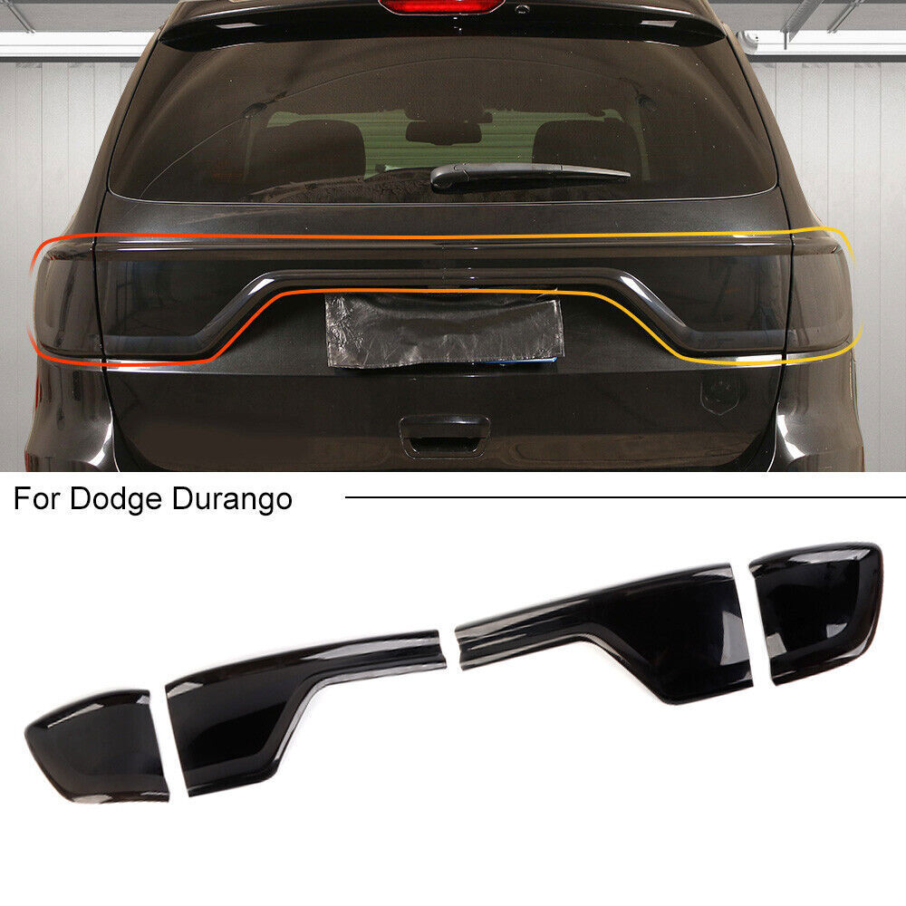 Blackened Tail Light Lamp Guard Covers Trim For Dodge Durango 2014+ Accessories