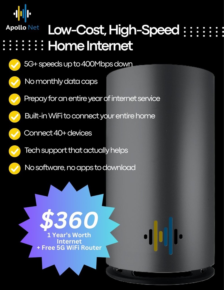 5G Prepaid Home Internet / 1 year Service / Includes WiFi
