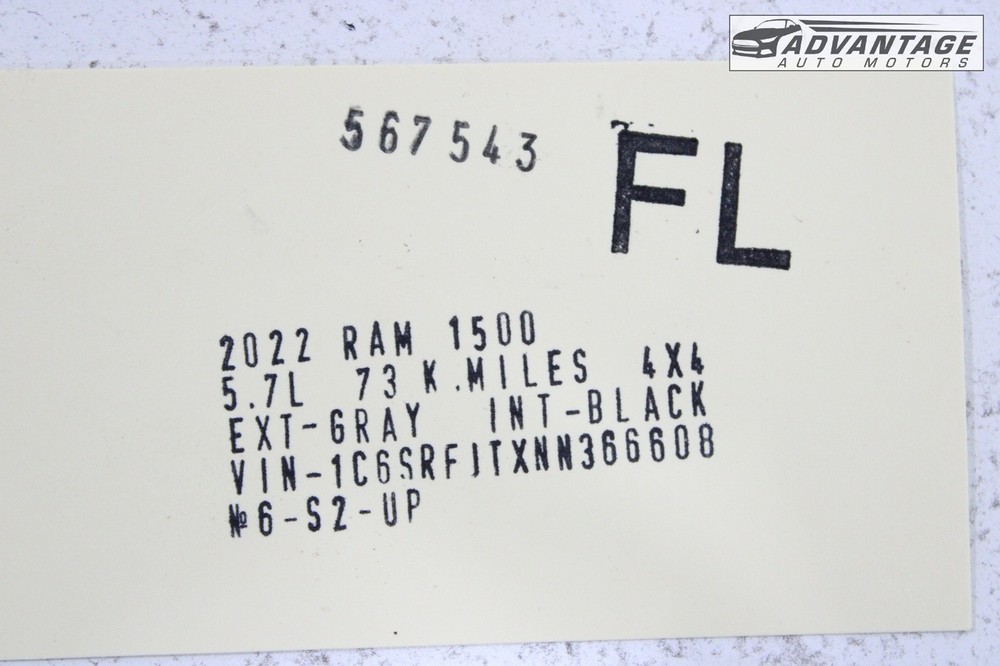 2019-2024 RAM 1500 4WD FRONT LEFT DRIVER SIDE FLOOR PAN BRACKET SUPPORT OEM