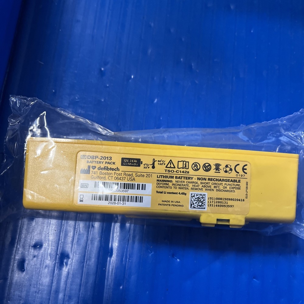 Defibtech View AED Battery DBP-2013 Battery Pack, Unit Tested 1/31/2028
